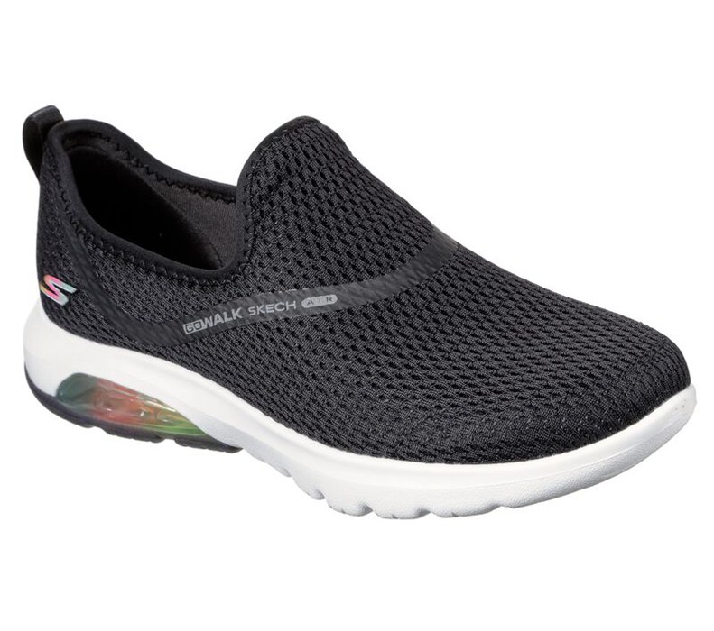 Skechers Gowalk Air - Twirl - Womens Slip On Shoes Black/White [AU-XO5515]